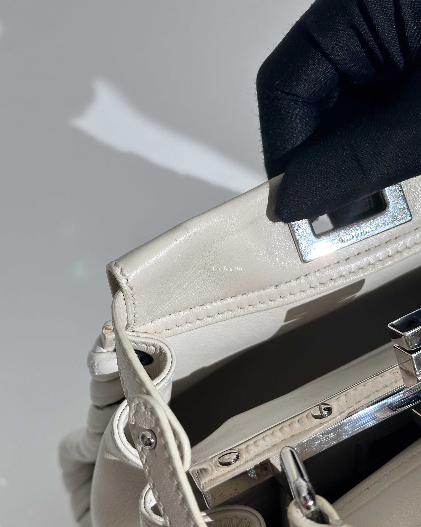Fendi Off White Mini Peekaboo Whipstitch Crossbody Bag