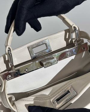 Fendi Off White Mini Peekaboo Whipstitch Crossbody Bag