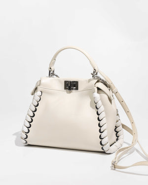 Fendi Off White Mini Peekaboo Whipstitch Crossbody Bag-1