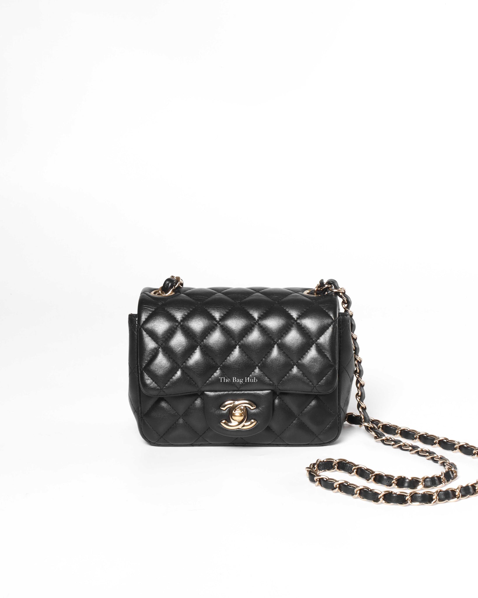 Chanel Black Lambskin Classic Mini Square Flap GHW-3