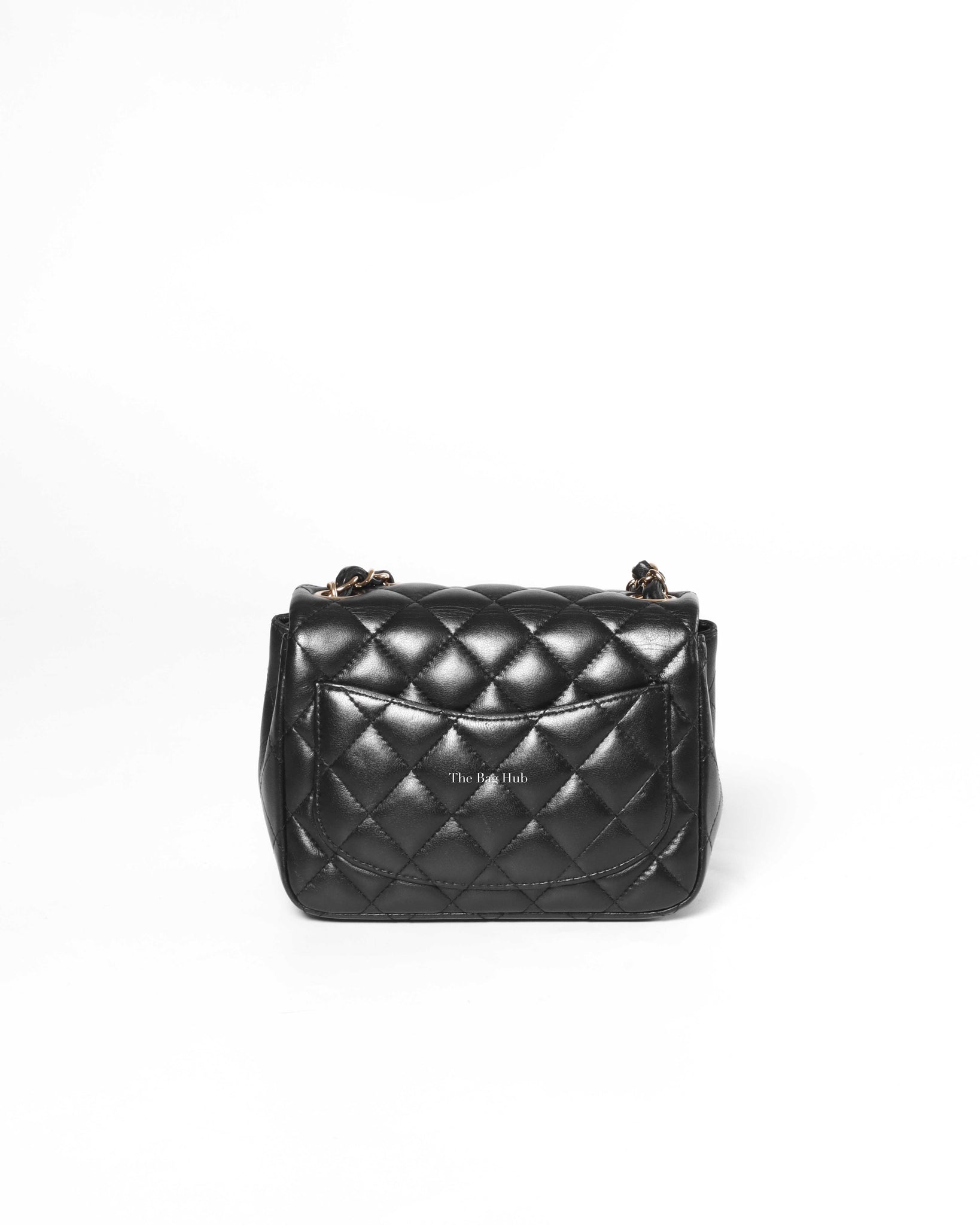 Chanel Black Lambskin Classic Mini Square Flap GHW-4