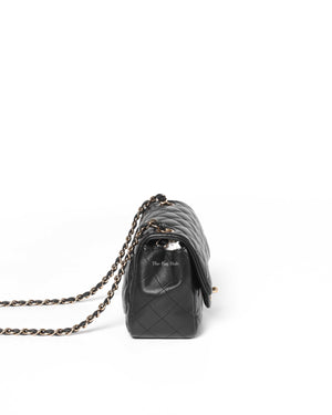 Chanel Black Lambskin Classic Mini Square Flap GHW-5