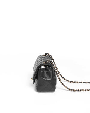 Chanel Black Lambskin Classic Mini Square Flap GHW-6