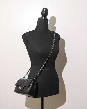 Chanel Black Lambskin Classic Mini Square Flap GHW-13