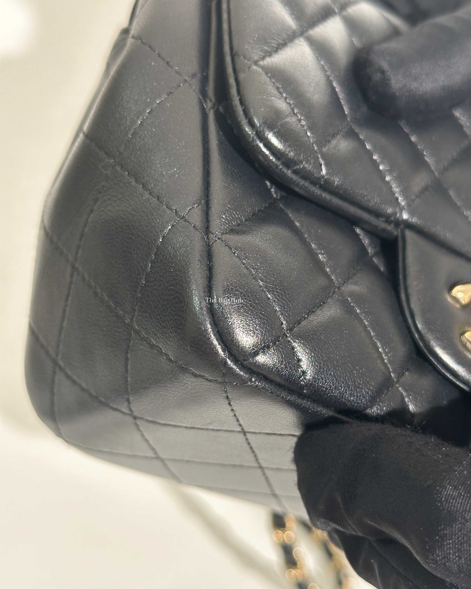 Chanel Black Lambskin Classic Mini Square Flap GHW-16