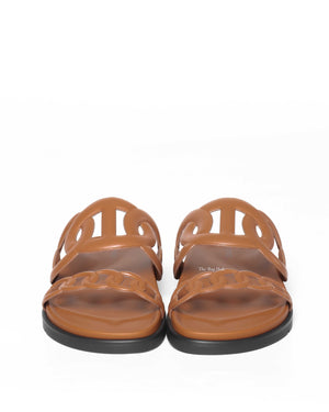Hermes Naturel Leather Extra Sandals Size 39.5-3