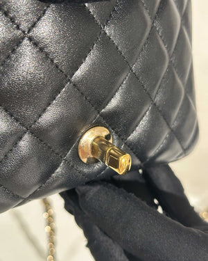 Chanel Black Lambskin Classic Mini Square Flap GHW-20