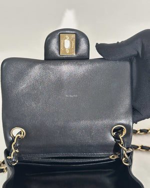 Chanel Black Lambskin Classic Mini Square Flap GHW-21