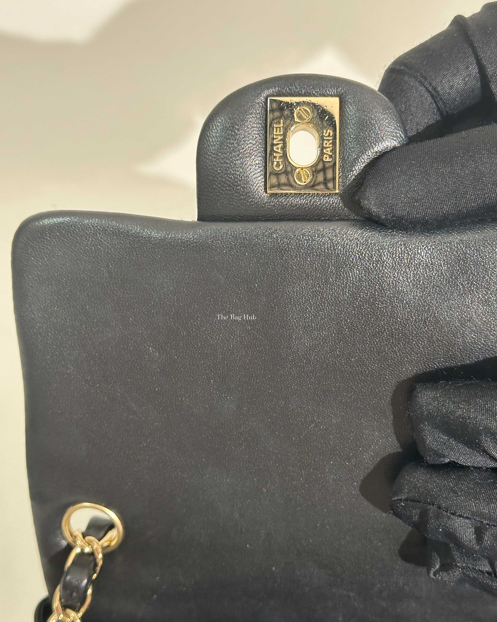 Chanel Black Lambskin Classic Mini Square Flap GHW-23