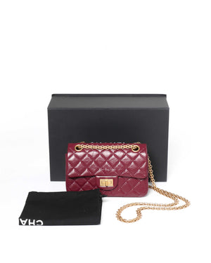 Chanel Burgandy Aged Calfskin Mini Reissue GHW-13