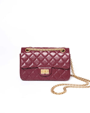 Chanel Burgandy Aged Calfskin Mini Reissue GHW-2