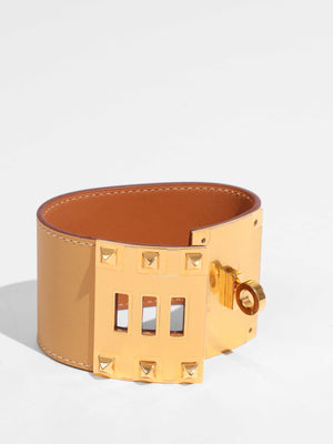 Hermes Sesame Small Kelly Dog Barenia Bracelet GHW-1