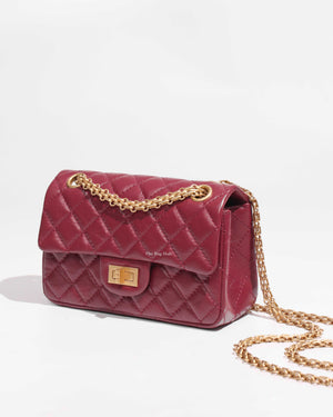 Chanel Burgandy Aged Calfskin Mini Reissue GHW-1