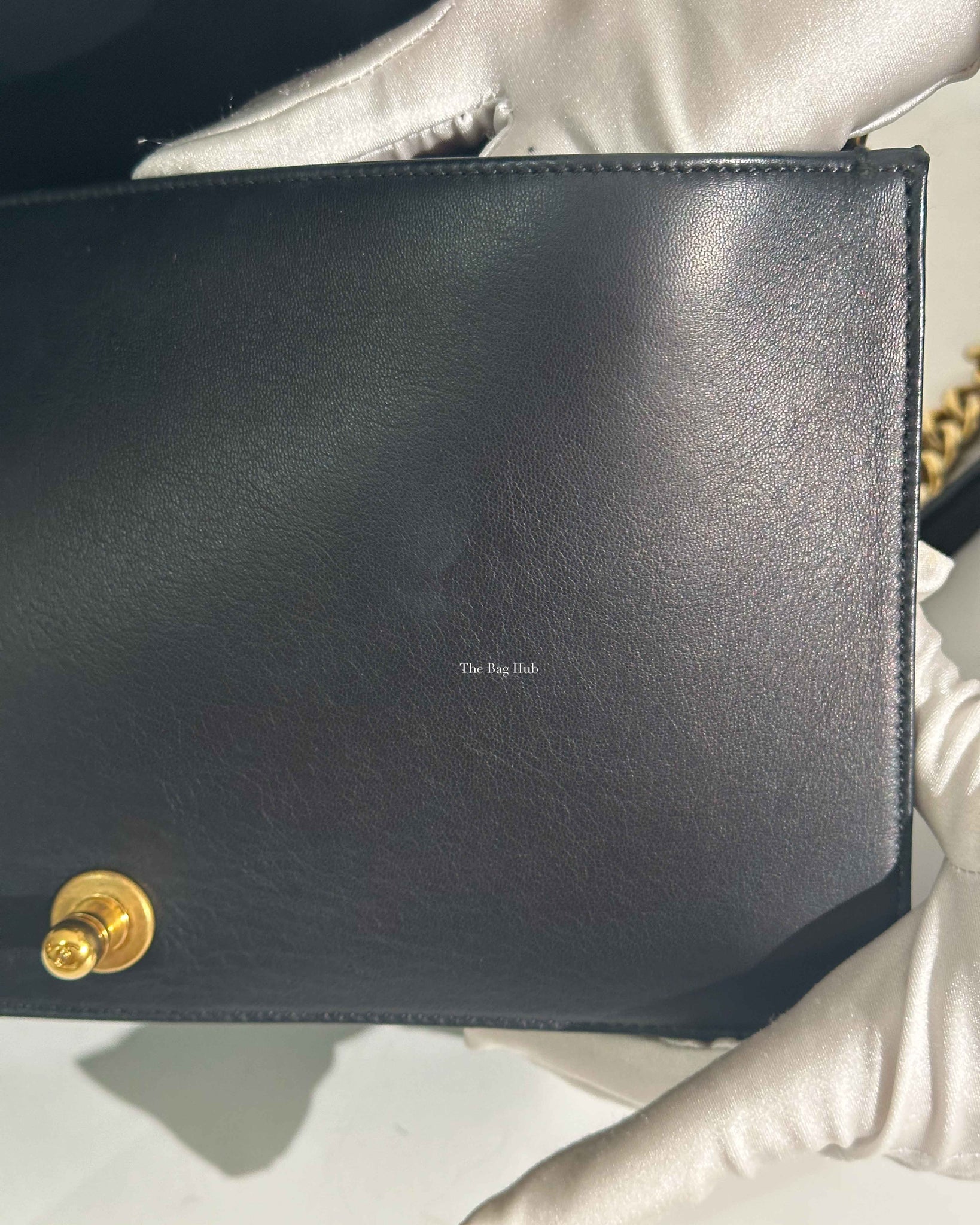 Chanel Black/Gold Woven Sheepskin Reverso Large Boy Flap GHW-14