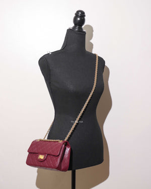 Chanel Burgandy Aged Calfskin Mini Reissue GHW-12