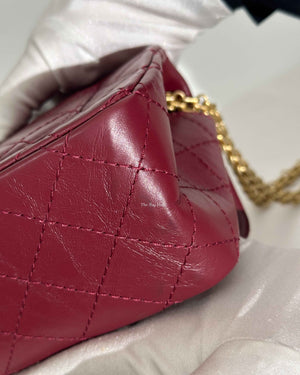 Chanel Burgandy Aged Calfskin Mini Reissue GHW