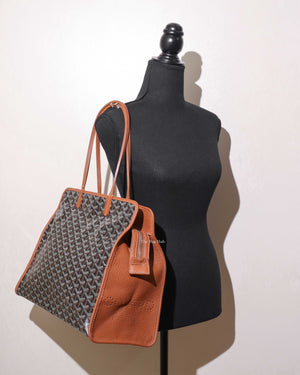 Goyard Black/Tan Hardy PM Tote Bag