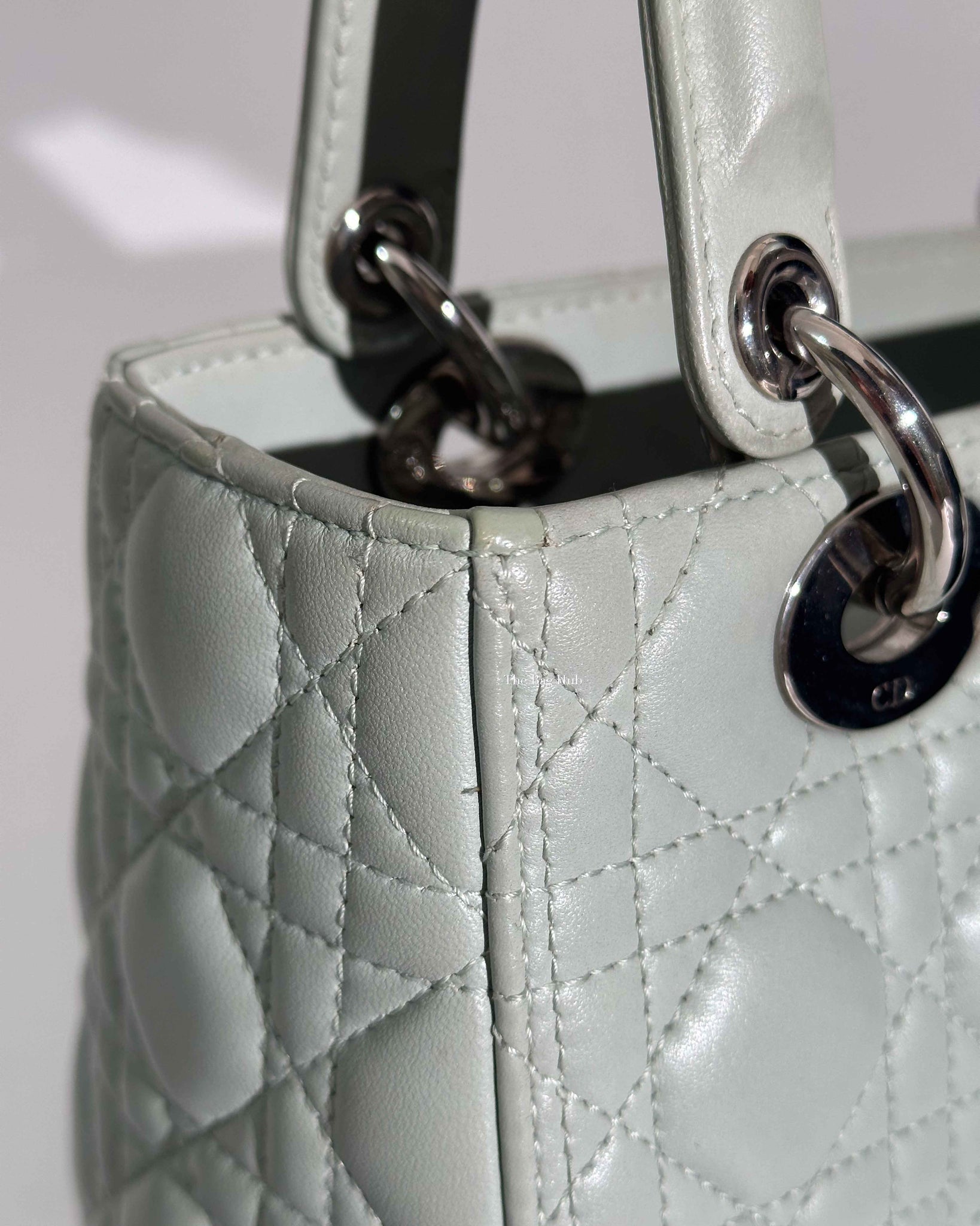 Dior Mint Green Cannage Medium Lady Dior SHW-23