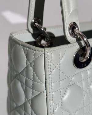 Dior Mint Green Cannage Medium Lady Dior SHW-23