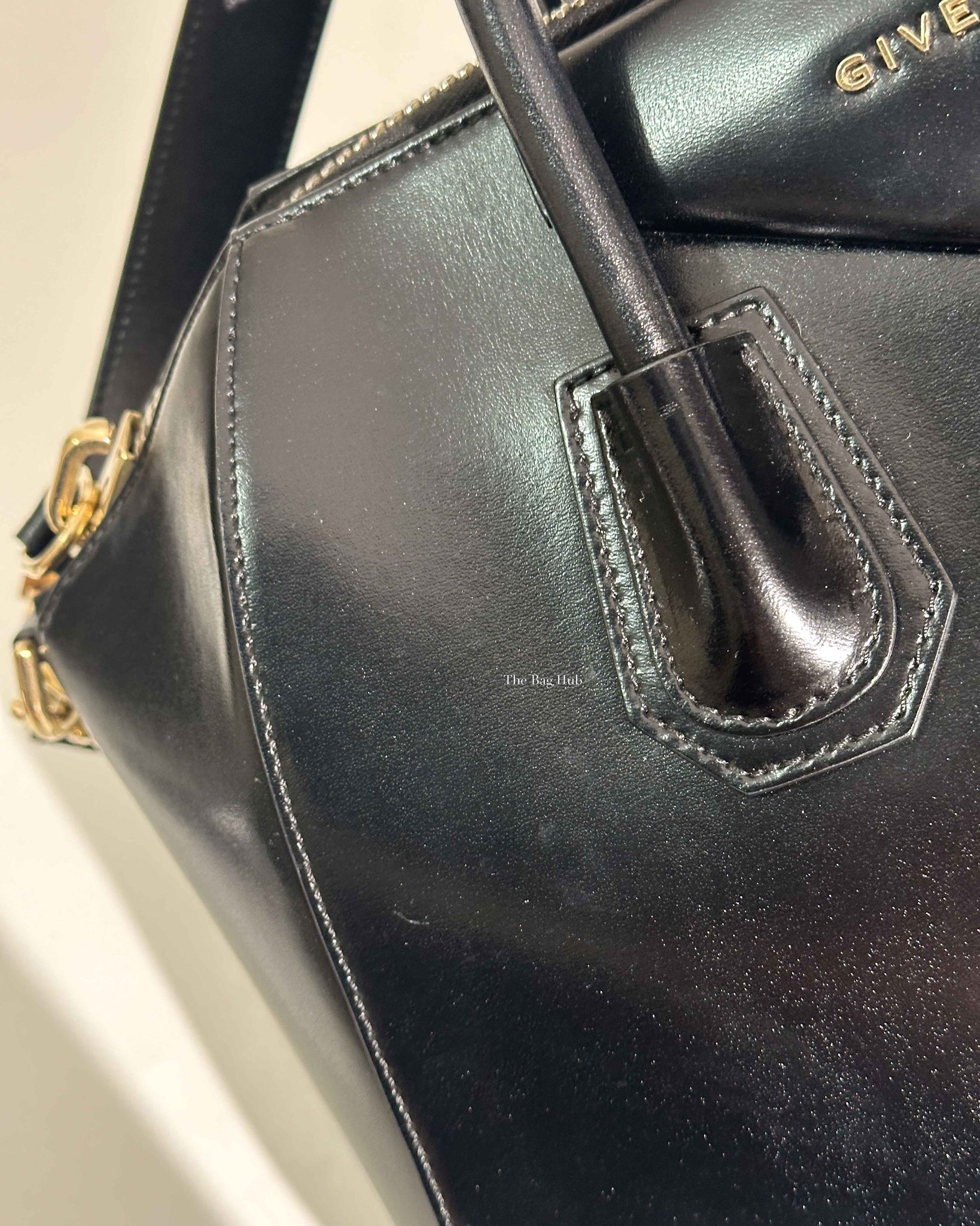 Givenchy Black Glazed Calfskin Medium Antigona-13