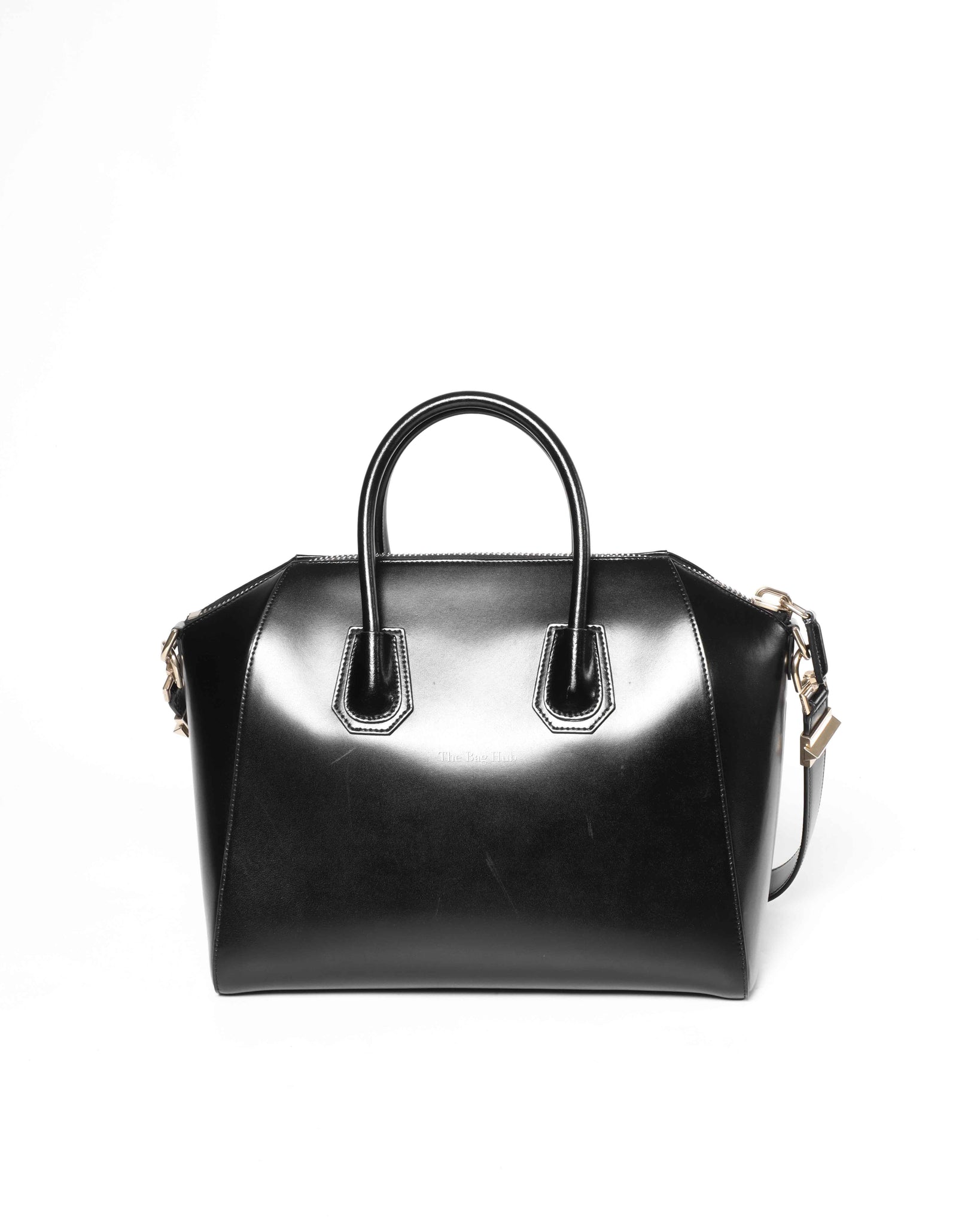 Givenchy Black Glazed Calfskin Medium Antigona-3