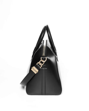 Givenchy Black Glazed Calfskin Medium Antigona-4