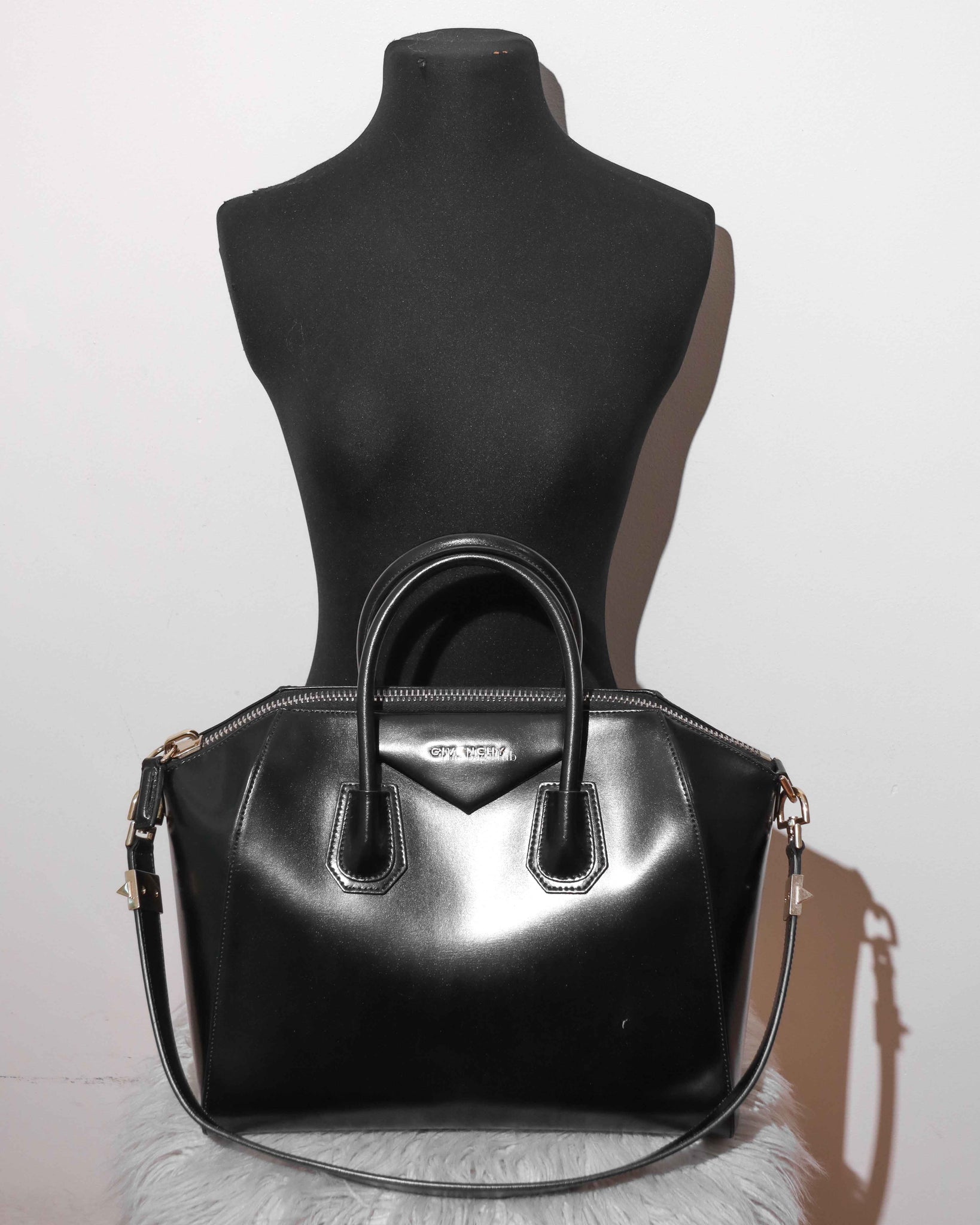 Givenchy Black Glazed Calfskin Medium Antigona-12