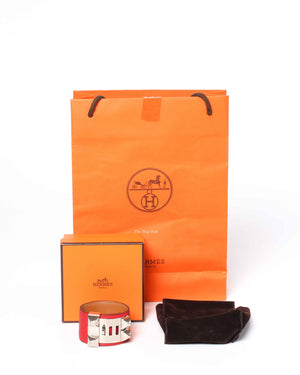 Hermes Red Epsom Collier De Chien Bracelet SHW-7
