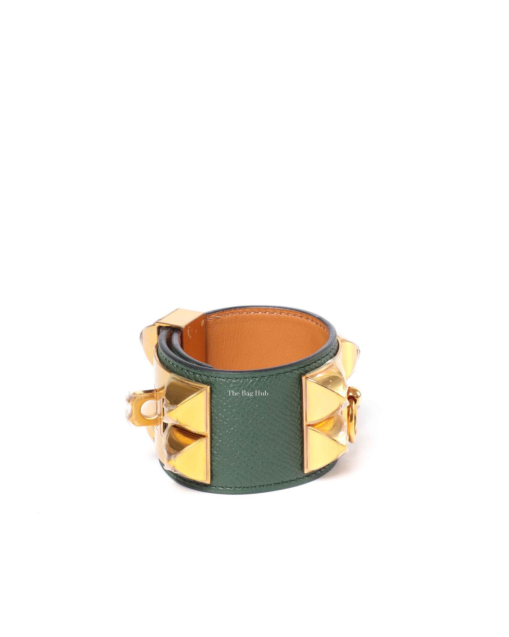 Hermes Dark Green Epsom Collier De Chien Bracelet GHW