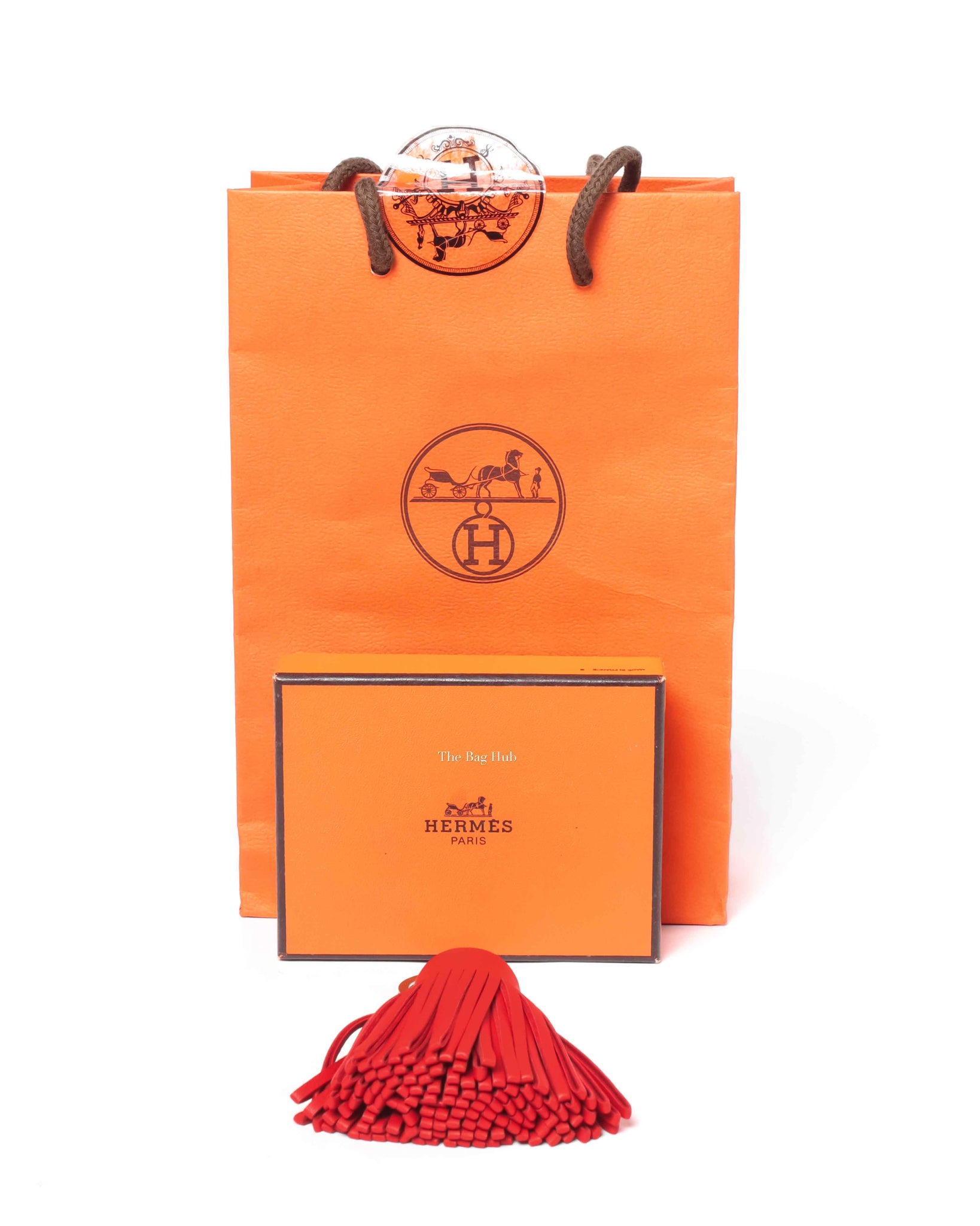 Hermes Red Orange Carmen Key Ring-7