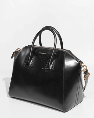 Givenchy Black Glazed Calfskin Medium Antigona-1