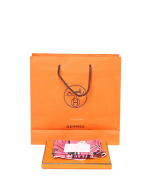 Hermes Pink Couvertures et Tenues de Jour Silk Scarf 55-5