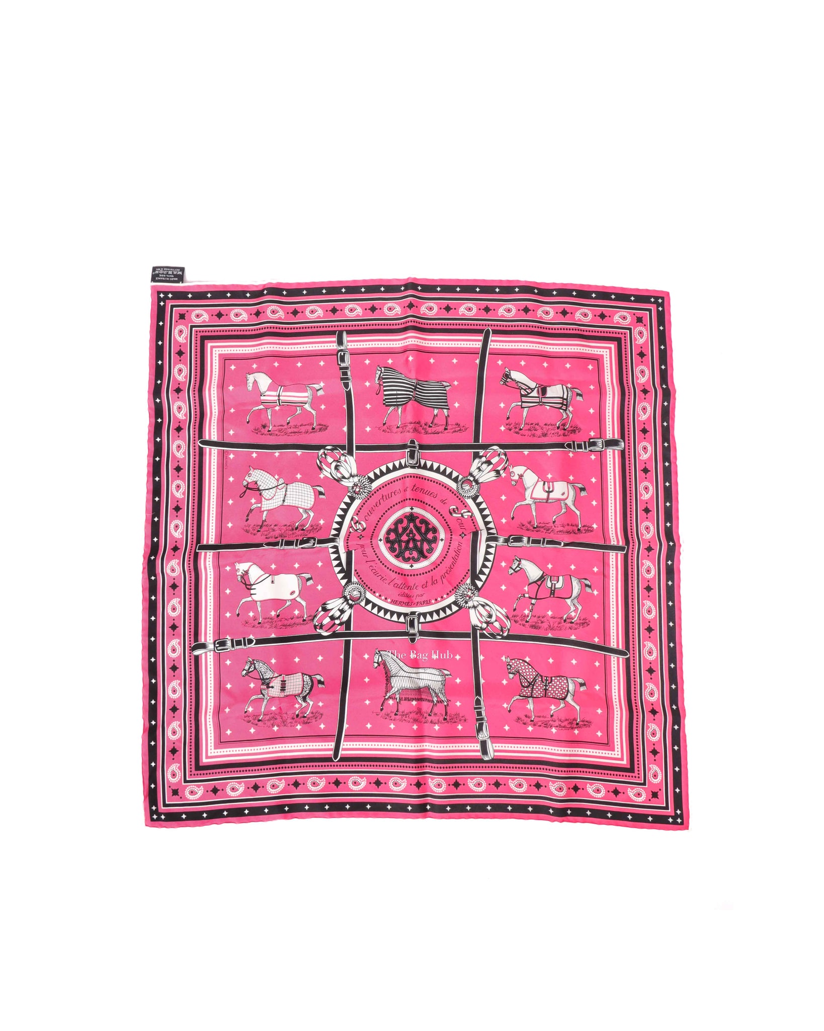 Hermes Pink Couvertures et Tenues de Jour Silk Scarf 55-2