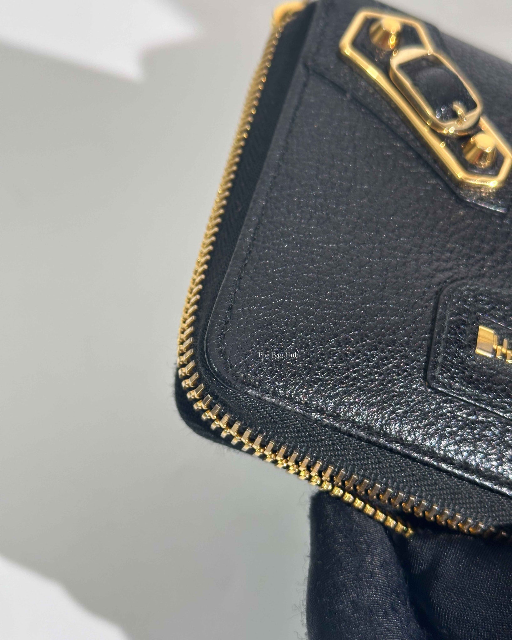 Balenciaga Black Leather Metallic Edge Long Zipped Around Wallet-13