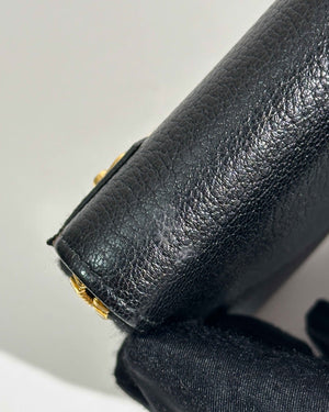 Balenciaga Black Leather Metallic Edge Long Zipped Around Wallet-17