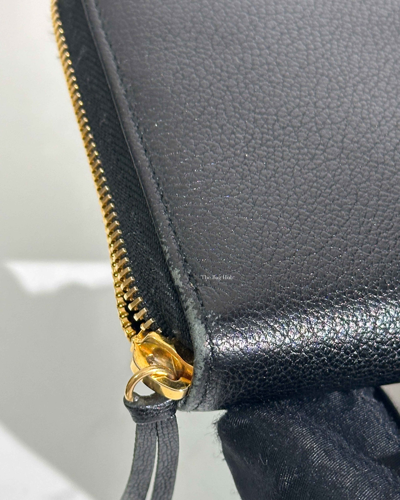 Balenciaga Black Leather Metallic Edge Long Zipped Around Wallet-18