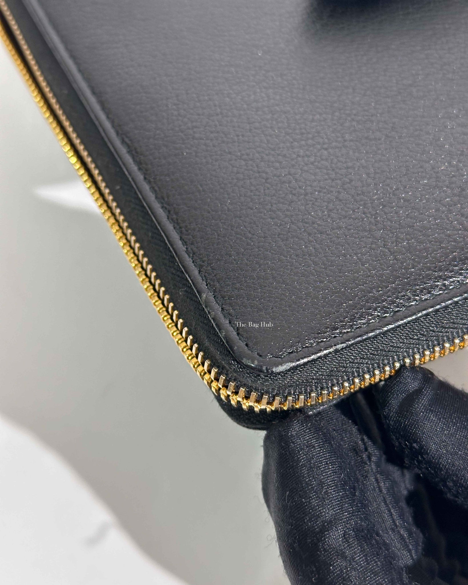 Balenciaga Black Leather Metallic Edge Long Zipped Around Wallet-19