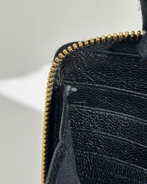 Balenciaga Black Leather Metallic Edge Long Zipped Around Wallet-22