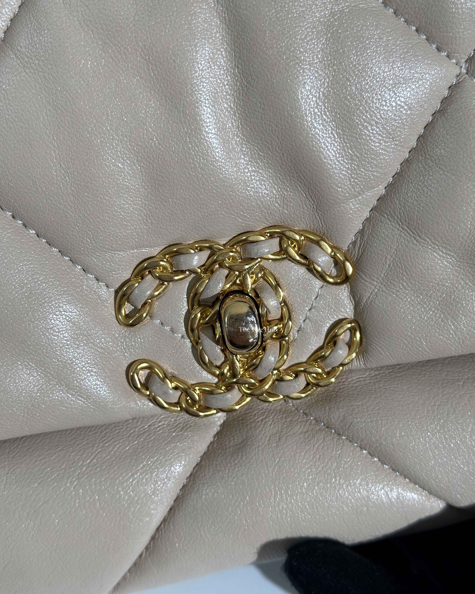 Chanel Beige Lambskin Large C19 Flsp Bag-14