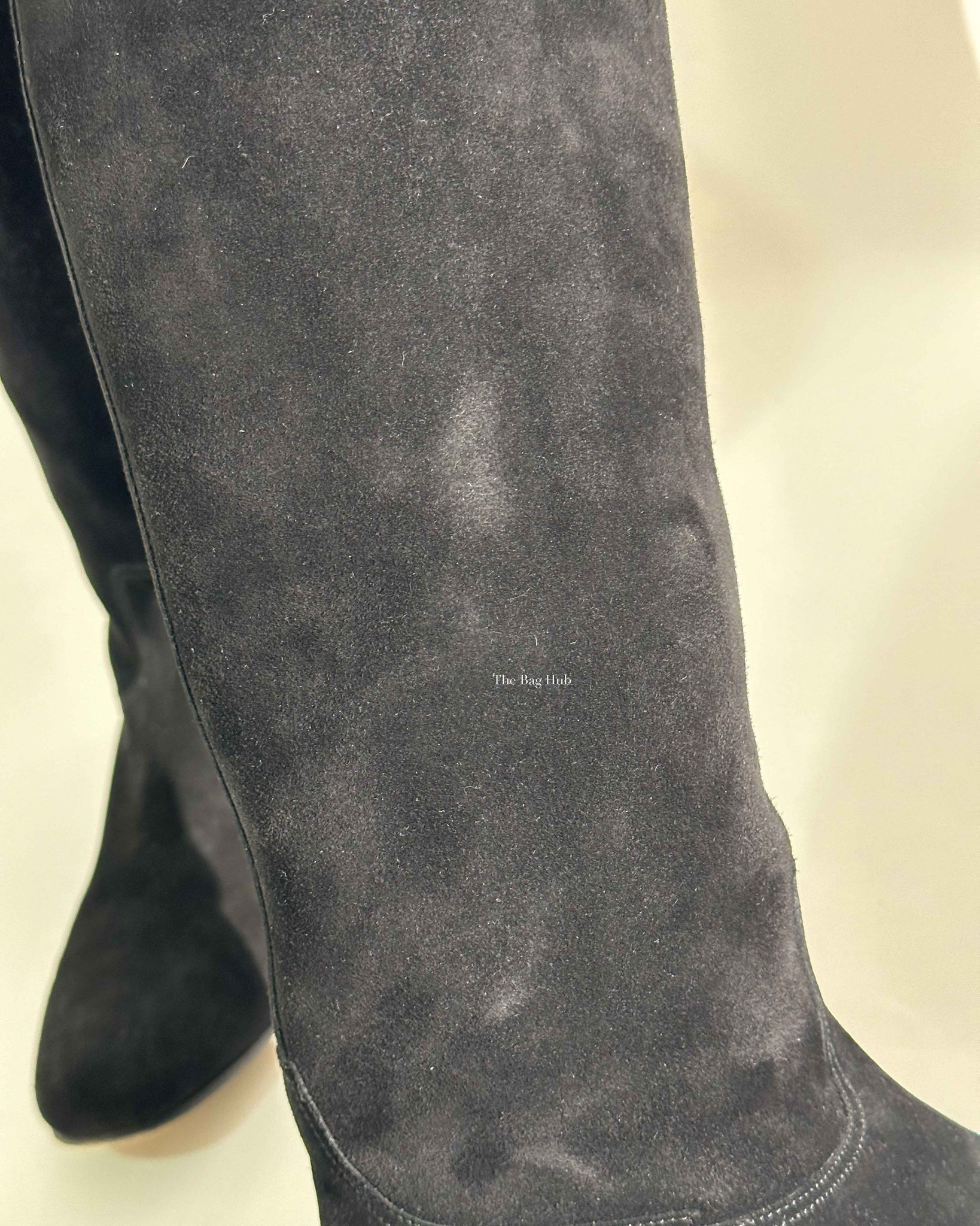 Hermes Black Suede Her Collier De Chien Knee High Flat Boots Size 39-12