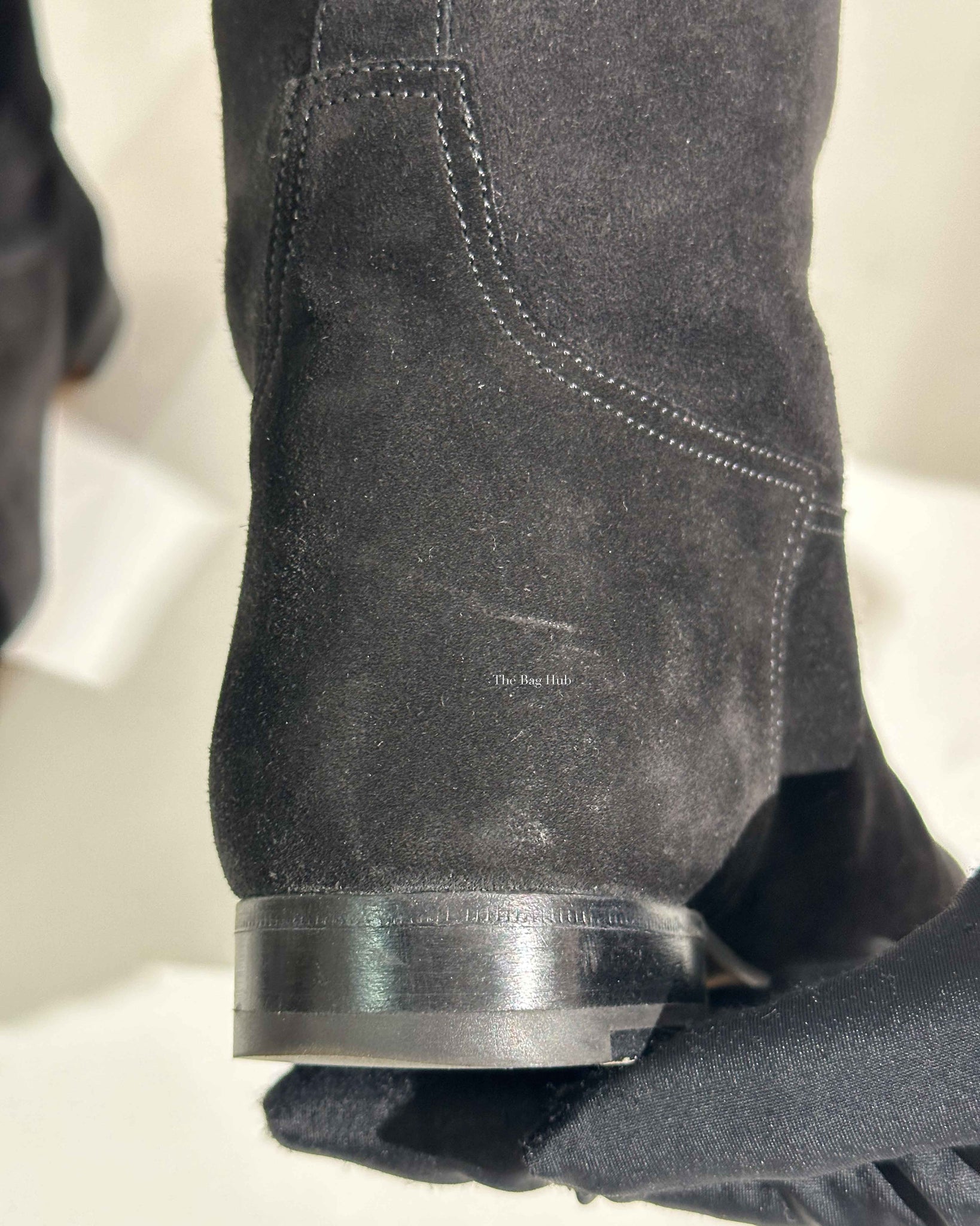 Hermes Black Suede Her Collier De Chien Knee High Flat Boots Size 39-13