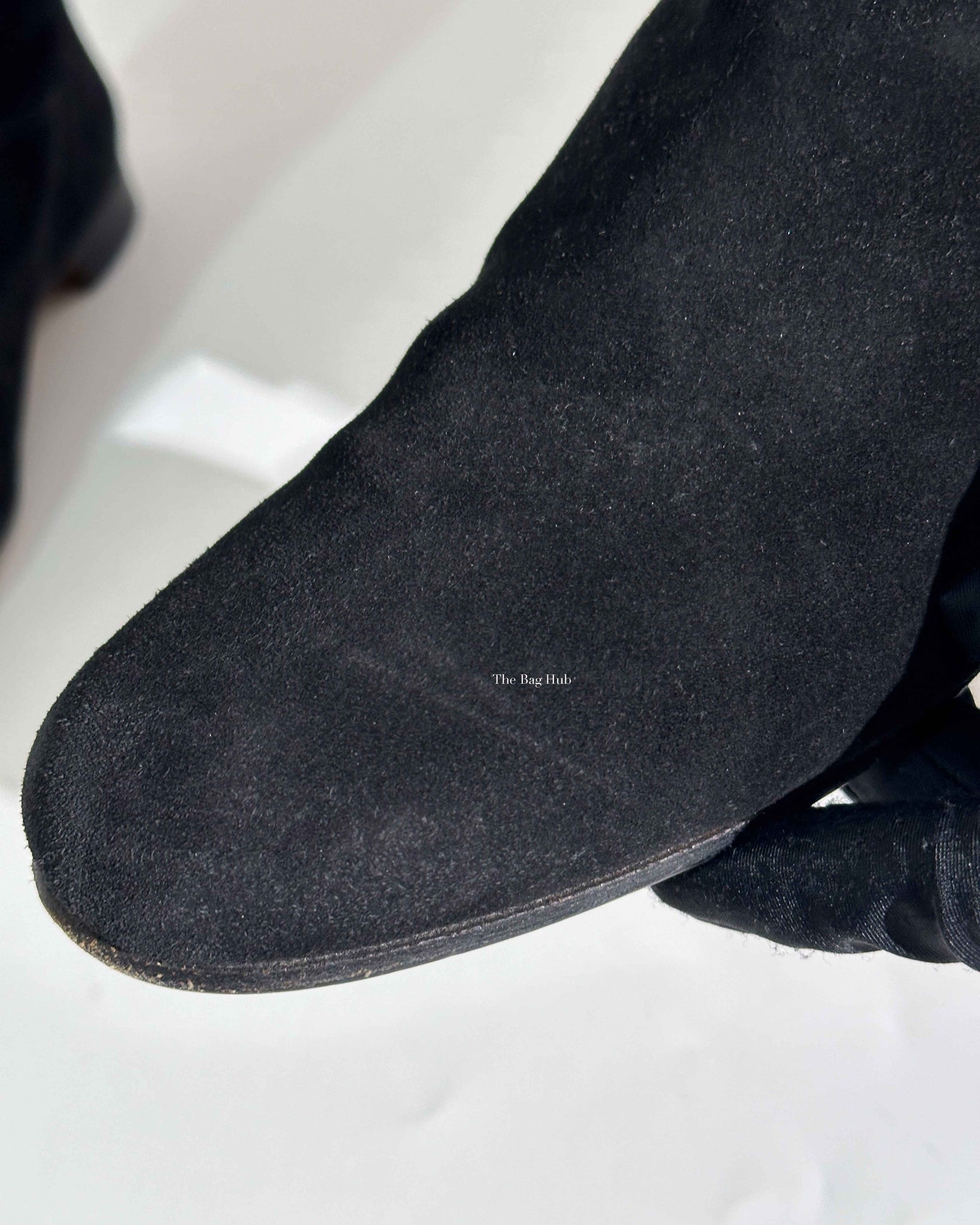 Hermes Black Suede Her Collier De Chien Knee High Flat Boots Size 39-15