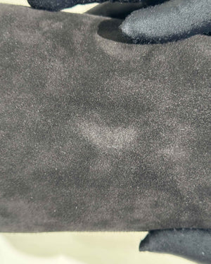 Hermes Black Suede Her Collier De Chien Knee High Flat Boots Size 39-16