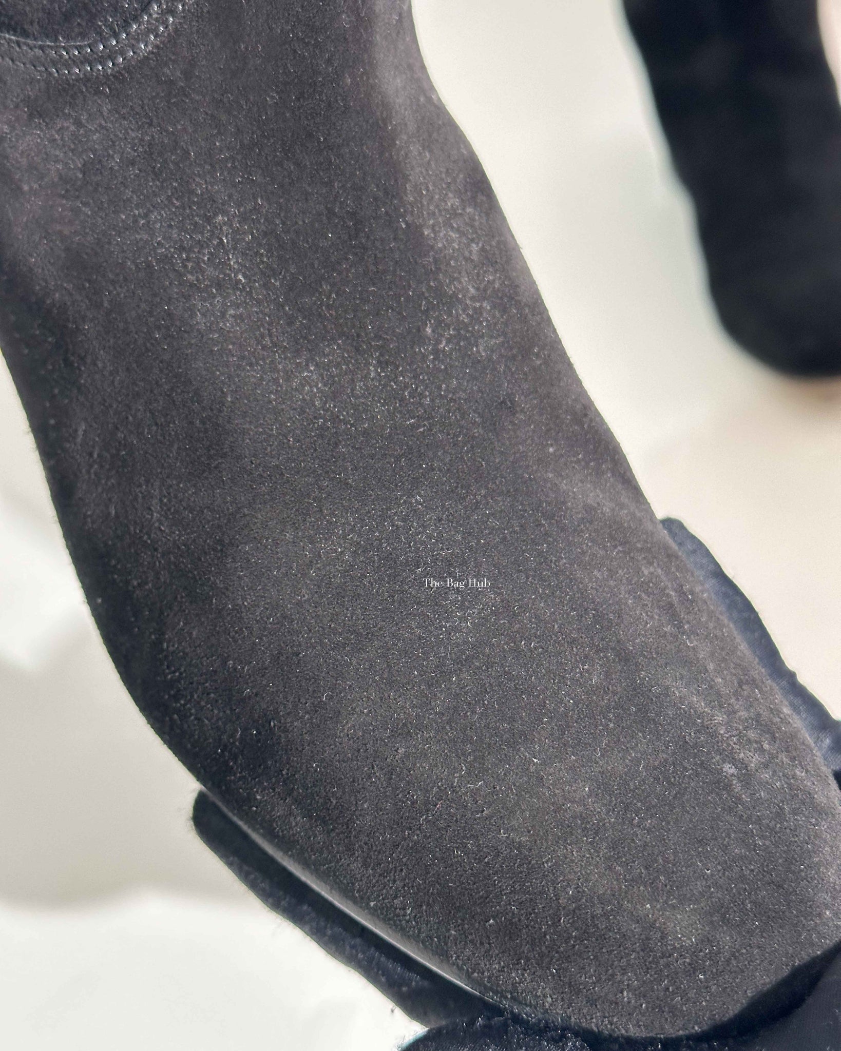 Hermes Black Suede Her Collier De Chien Knee High Flat Boots Size 39-24
