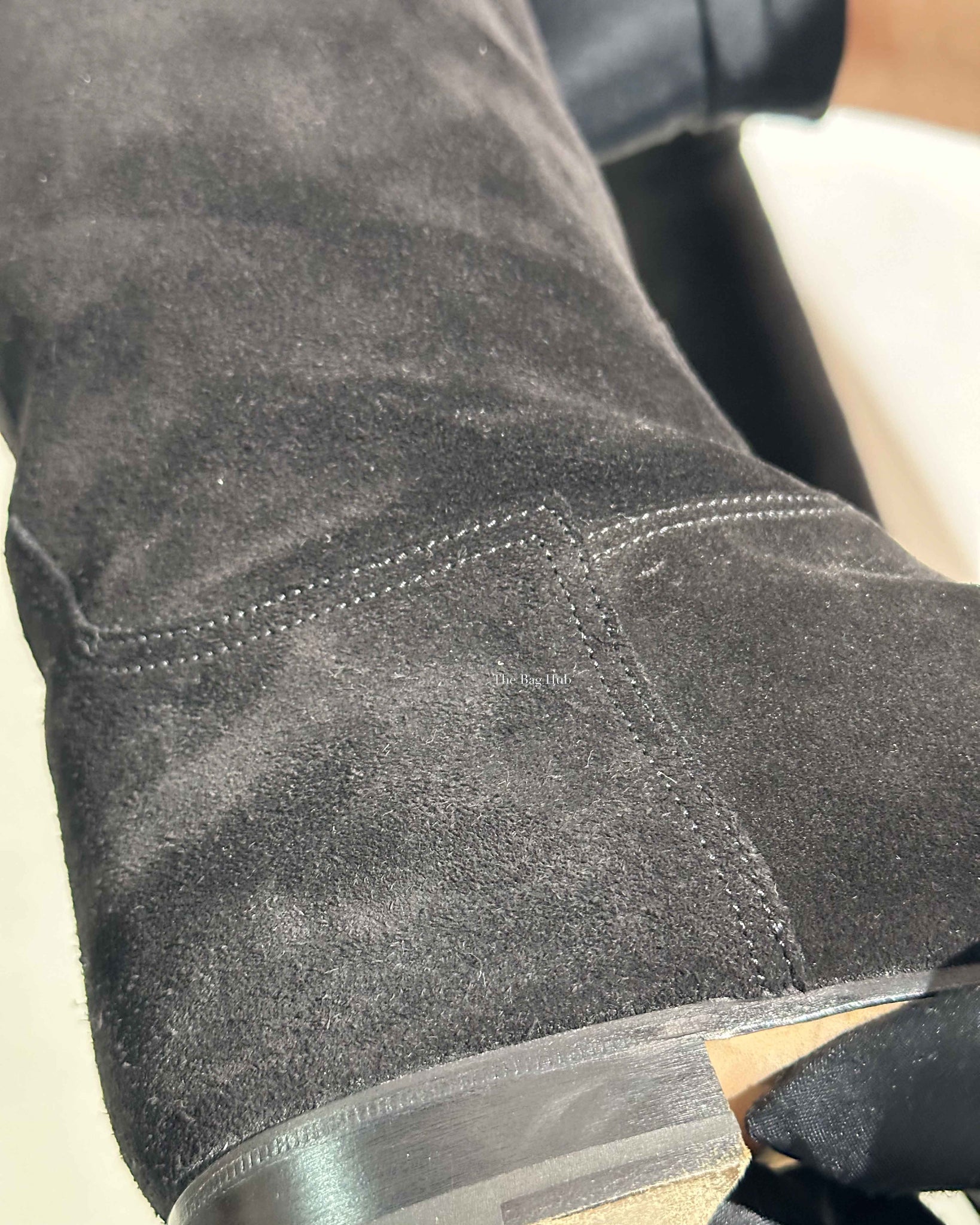 Hermes Black Suede Her Collier De Chien Knee High Flat Boots Size 39-26