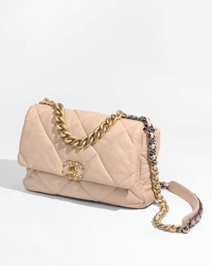 Chanel Beige Lambskin Large C19 Flsp Bag-1