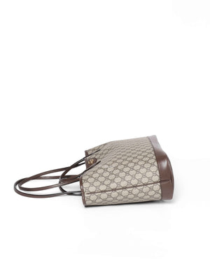 Gucci Beige and Ebony GG Supreme Canvas Ophidia Medium Tote Bag-4