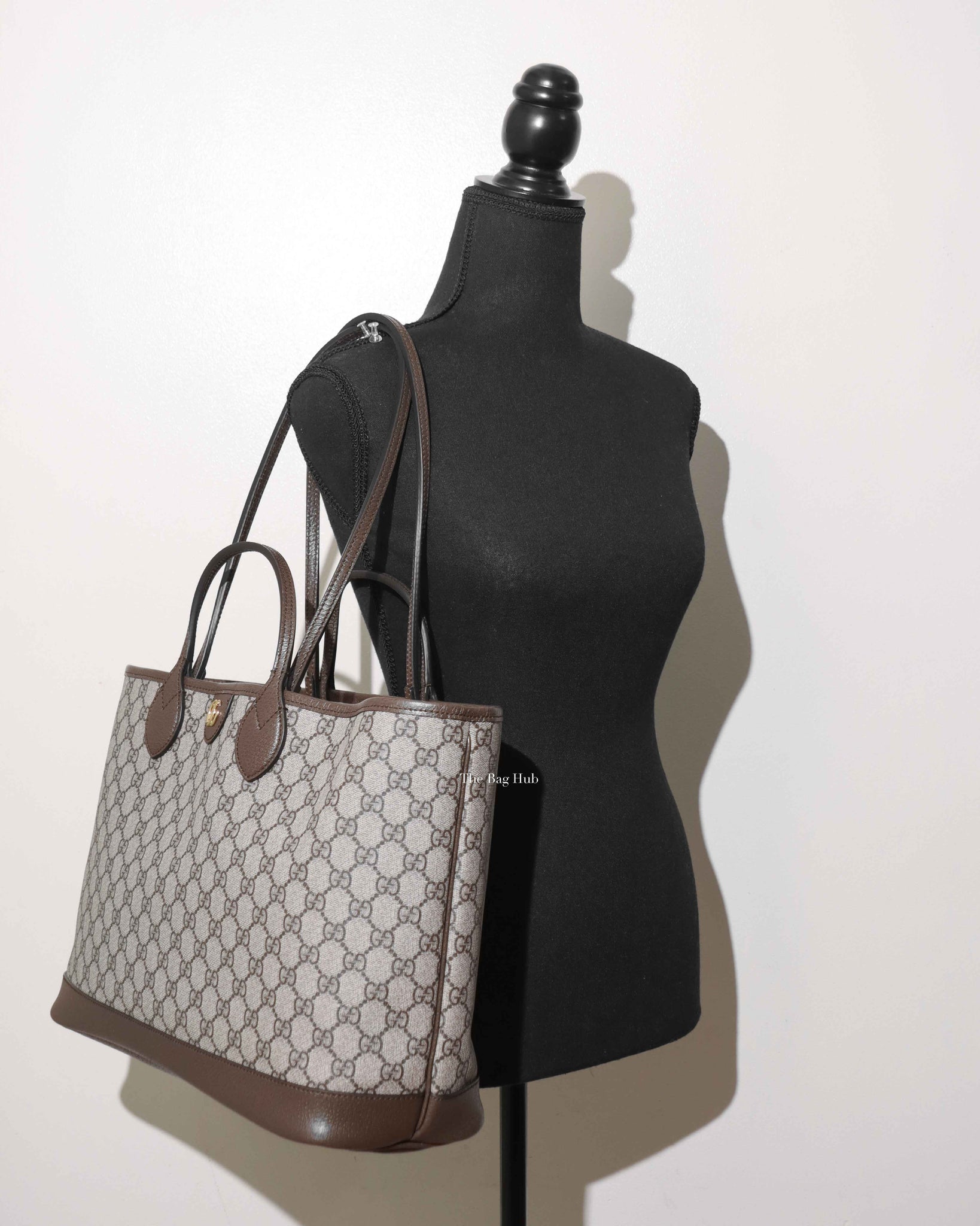Gucci Beige and Ebony GG Supreme Canvas Ophidia Medium Tote Bag-12