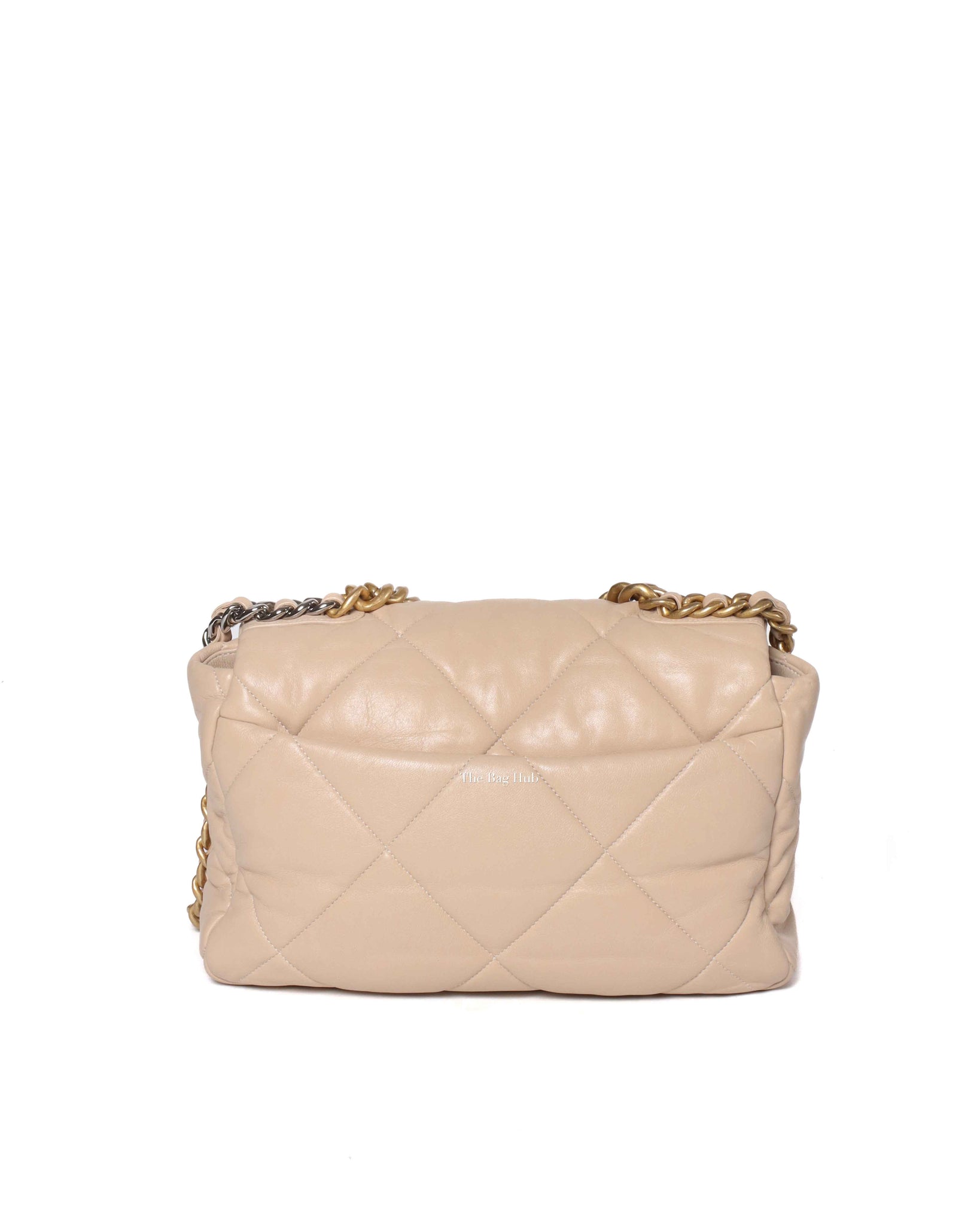 Chanel Beige Lambskin Large C19 Flsp Bag-3
