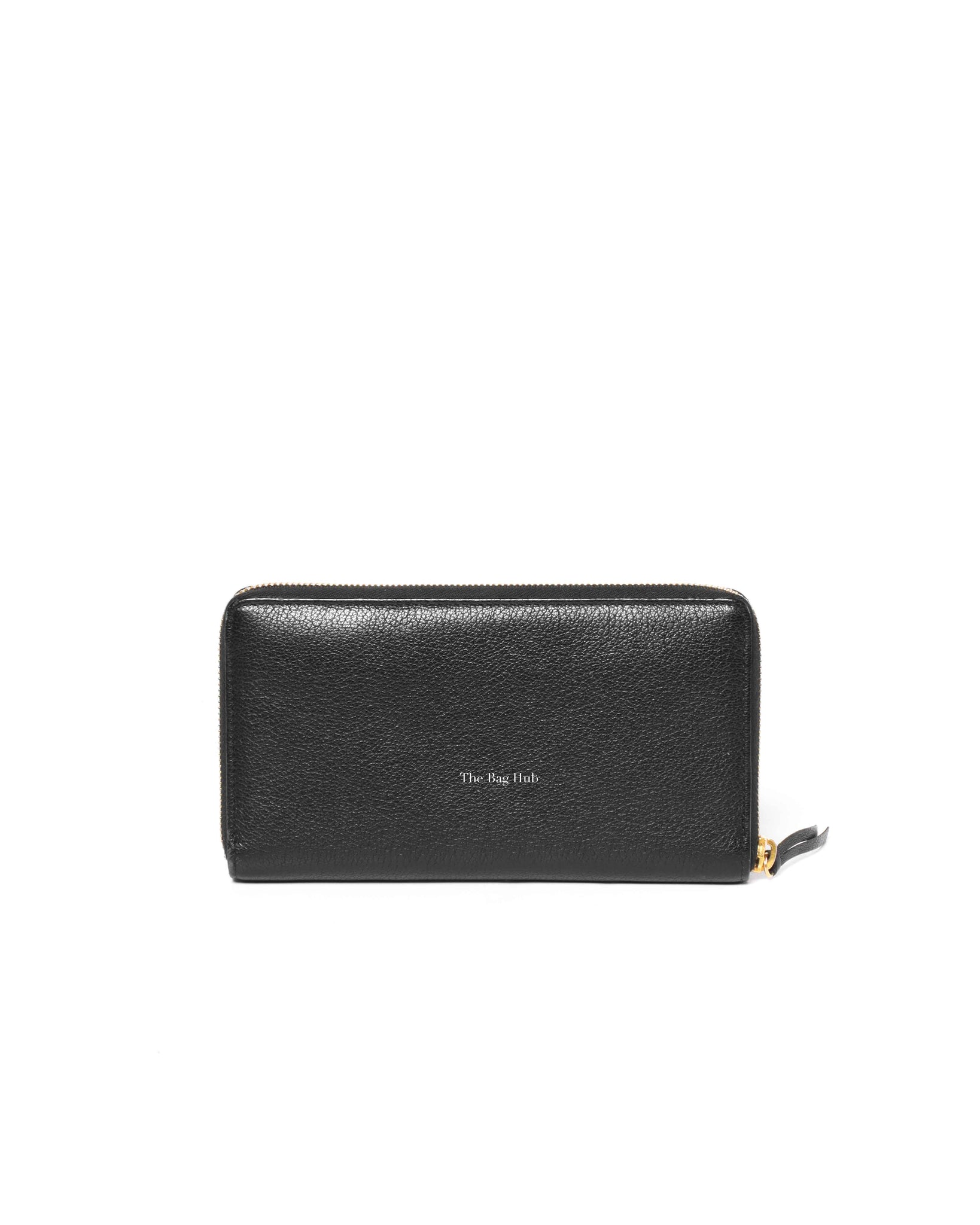 Balenciaga Black Leather Metallic Edge Long Zipped Around Wallet-3